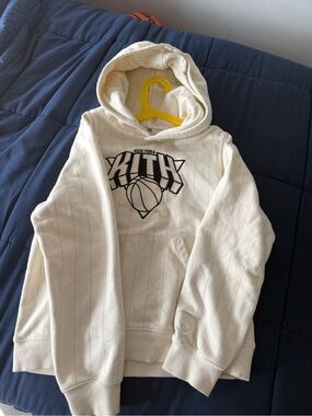 Kith Cream Hoodie with Black Basketball Logotype